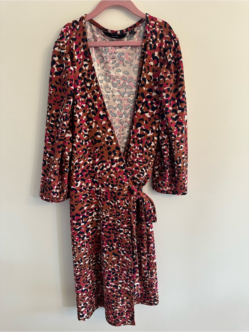 Vero Moda Leopard Print Wrap Dress Size Small